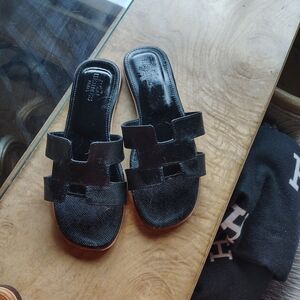 Black Slide Sandals